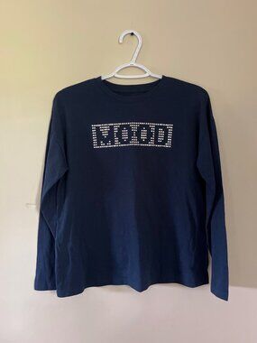 Wonder Nation Girls XXL (18) Navy Blue Long Sleeve T-Shirt "Mood" Tagless